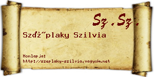 Széplaky Szilvia névjegykártya